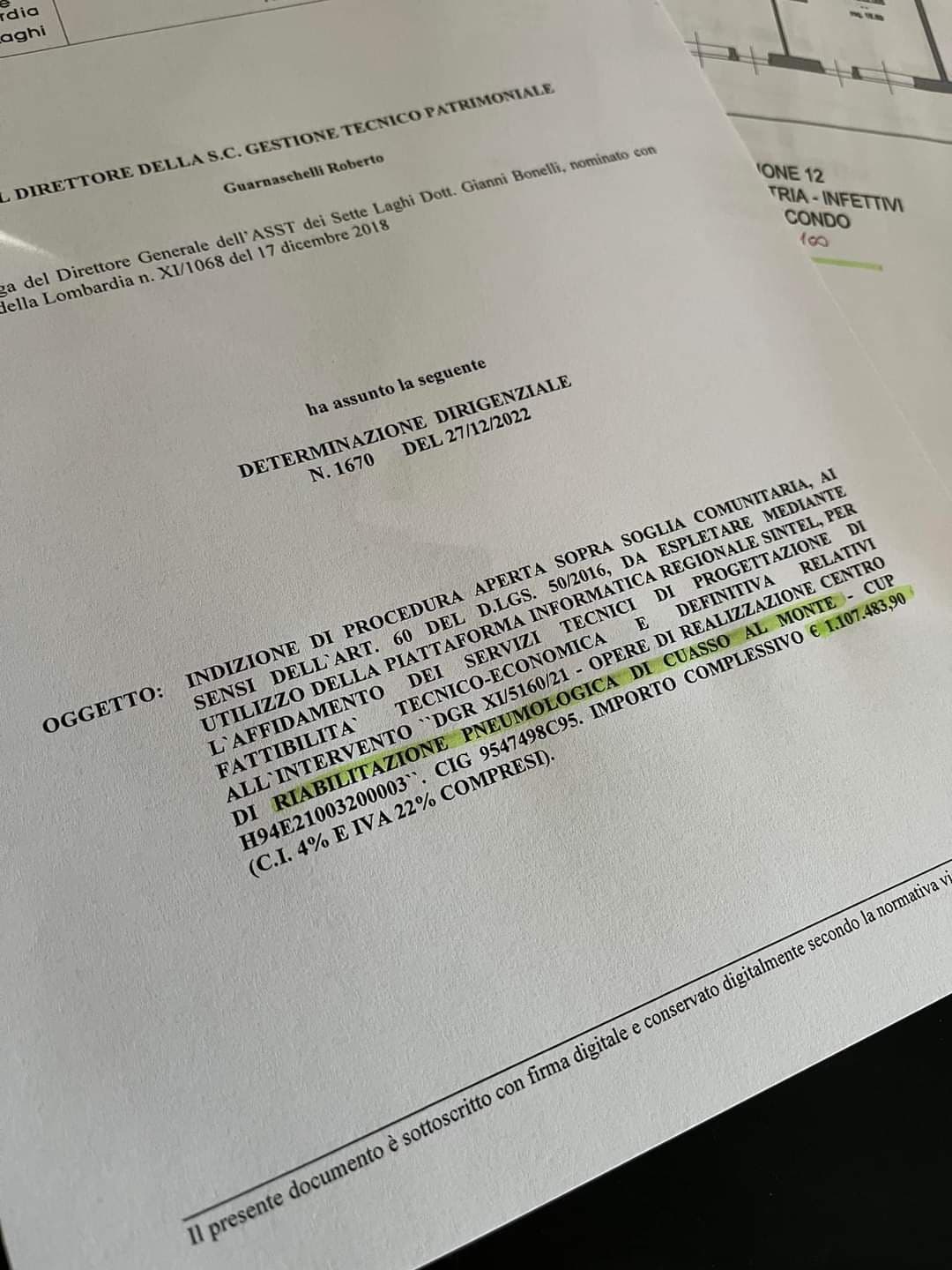 Pubblicata la determina per l'indizione della gara per la progettazione dell'Istituto clinico e di ricerca per le malattie polmonari e di pneumologia riabilitativa.