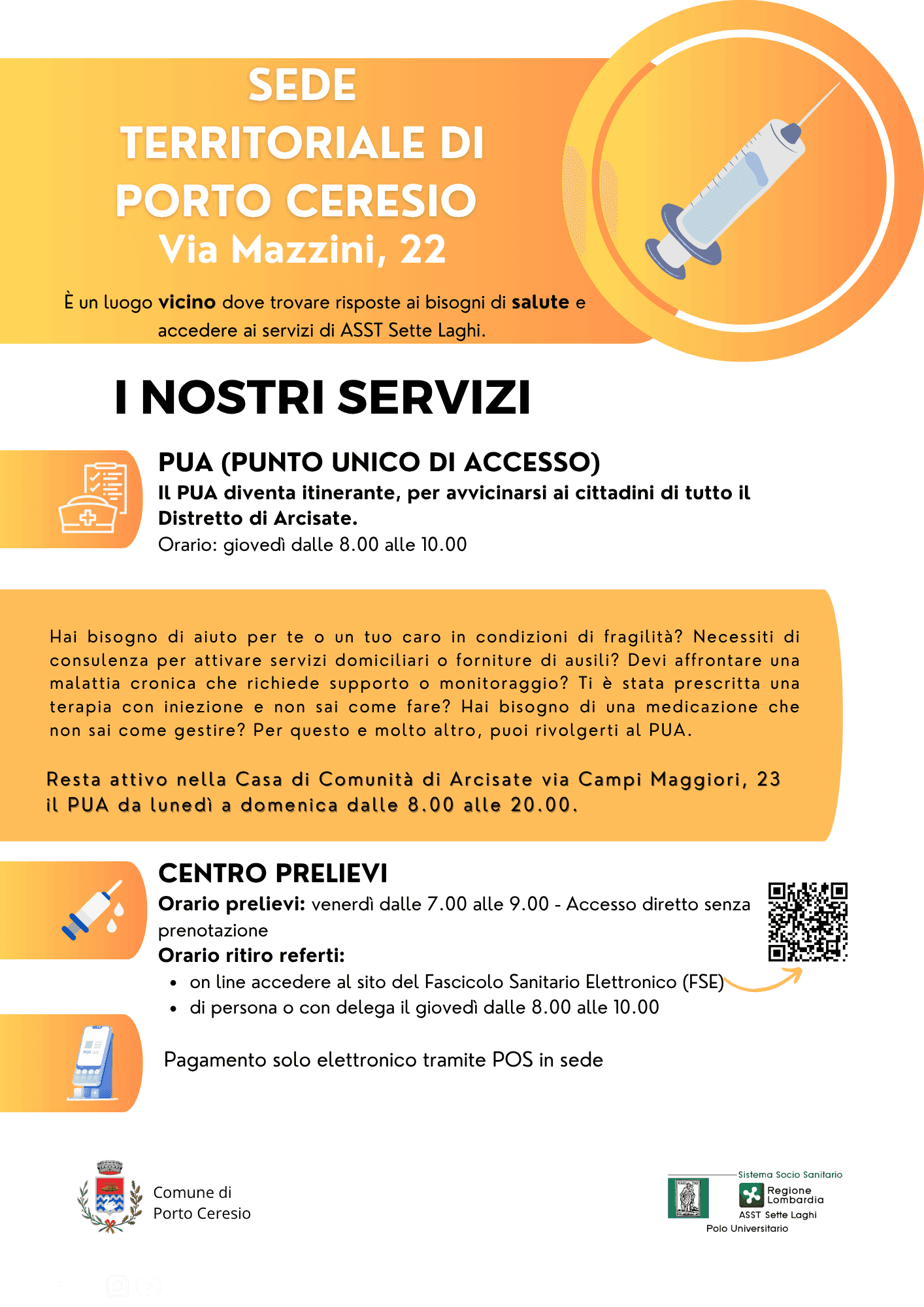 Riorganizzazione del Punto Prelievi di Porto Ceresio: accesso diretto e pagamento elettronico