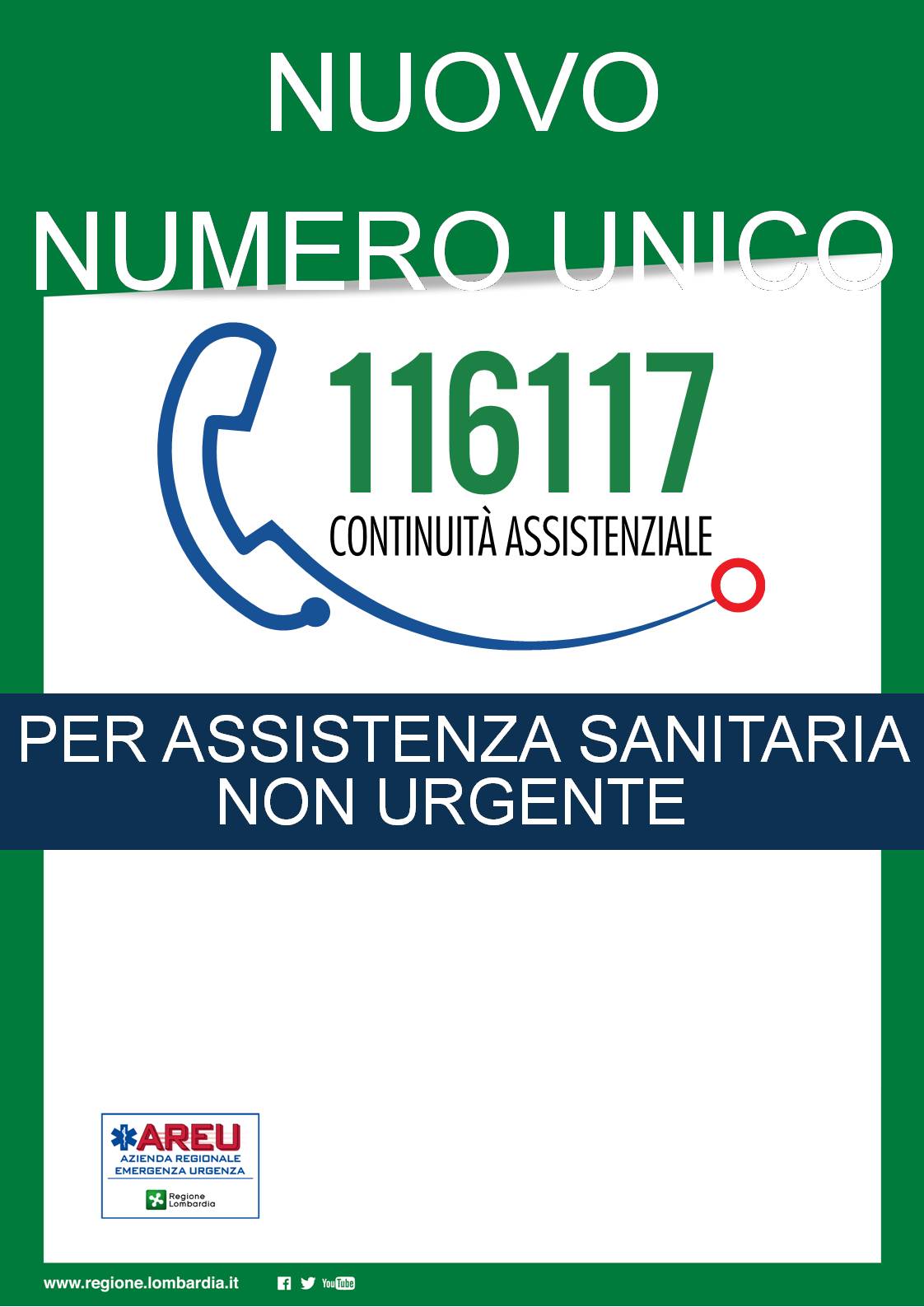 Attivazione numero unico di Continuità Assistenziale (ex Guardia Medica) 116117