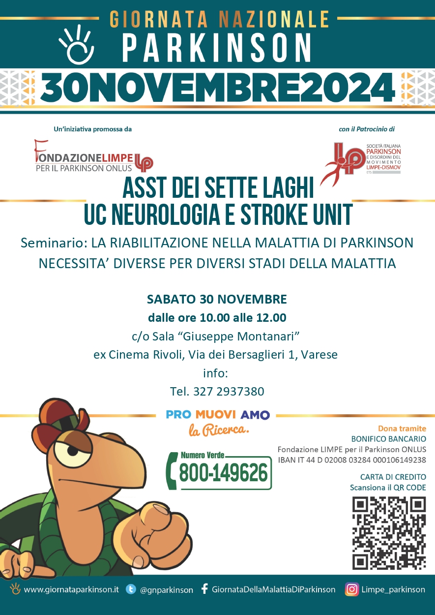 Giornata Nazionale Parkinson: la Neurologia varesina in prima linea per sensibilizzare sul tema e offrire terapie sempre più innovative