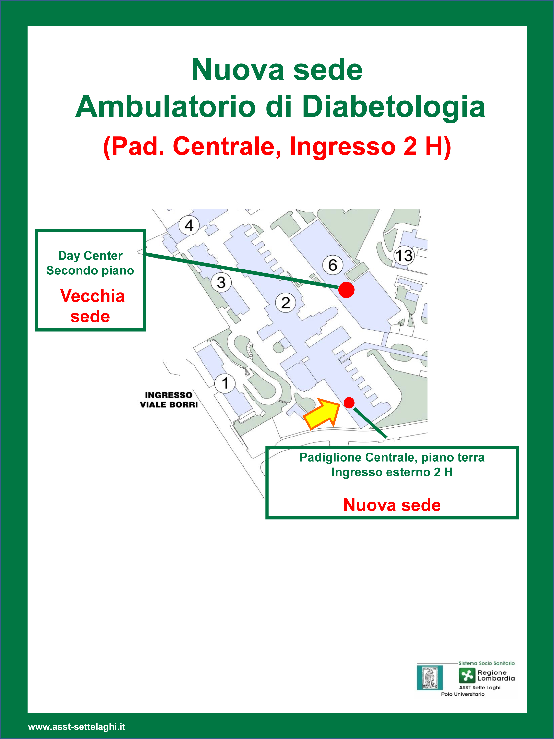 La Diabetologia del Circolo cambia sede